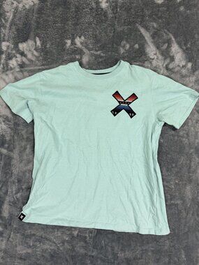 Blue Banana Womens Mint Green Embroidered X Design Short Sleeve T-Shirt S
